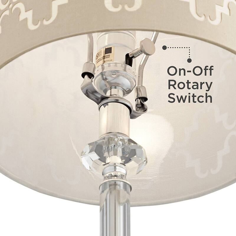 Modern Buffet Table Lamp Round Riser 33" Tall Crystal for Living Room ...